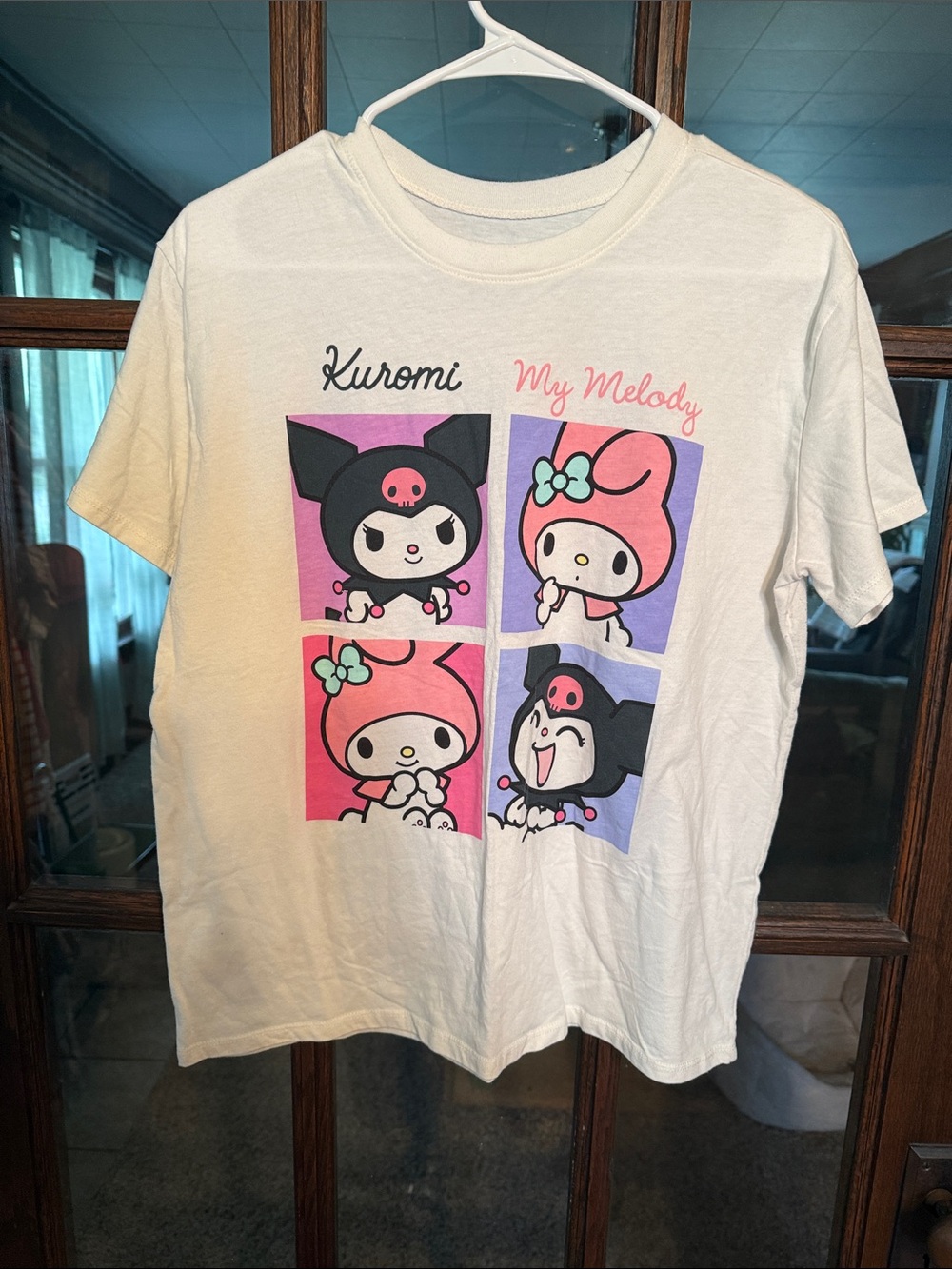 Sanrio Kuromi My Melody Graphic T-Shirt White‎ Short Sleeve Womens Medium 8-10